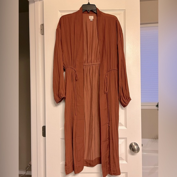 A New Day Burnt Orange Long-Sleeve Duster Size M/L - Picture 1 of 4